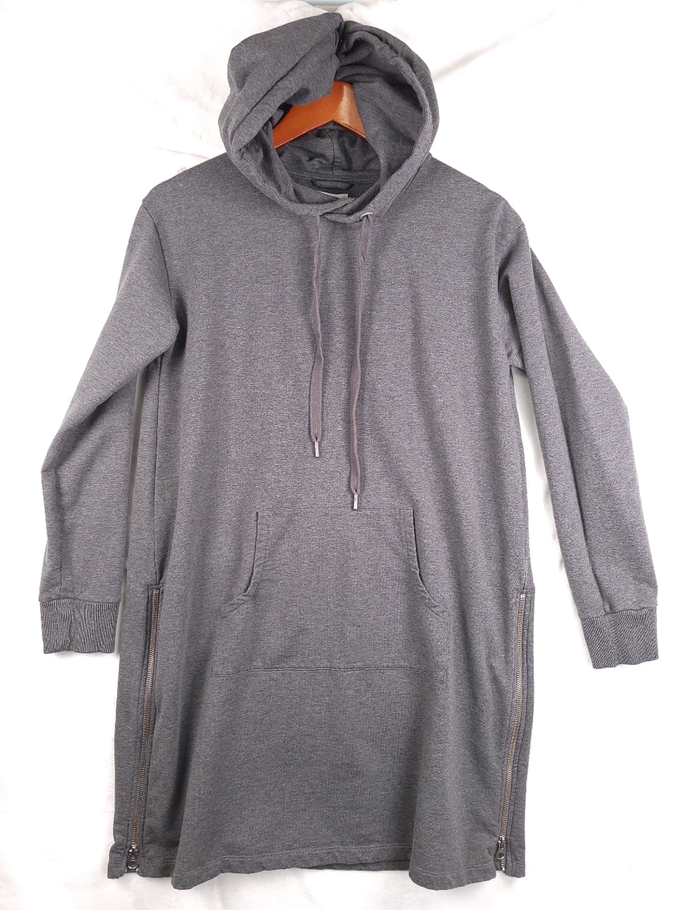 Garnet Hill Trainer Hooded Dress S Gray